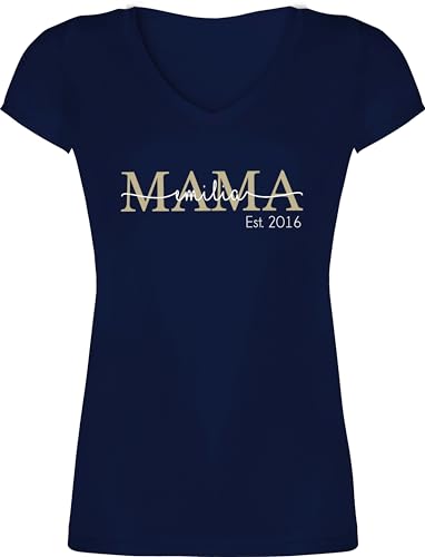 T-Shirt Damen V Ausschnitt - Mutti Mama Mom Geschenk zum Muttertag - 3XL - Dunkelblau - Geschenke Mutter für mütter sprüche personalisierte muttertags Tag wunschtext mamatags Sachen von Geschenk mit Namen personalisiert by Shirtracer