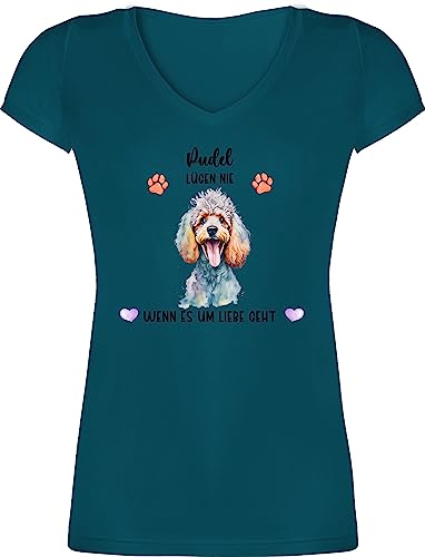 T-Shirt Damen V Ausschnitt - Hunde - Pudel - Geschenk Hundebesitzern - M - Türkis - Shirt Hund Hundebesitzer personalisierte Shirts Hunde-Shirt Hunden Tshirt Hunde-t-Shirt hundemotiv t T-Shirt Damen V Ausschnitt - Hunde - Pudel - Geschenk Hundebesitzern - M - Türkis - Shirt Hund Hundebesitzer personalisierte Shirts Hunde-Shirt Hunden Tshirt Hunde-t-Shirt hundemotiv t von Geschenk mit Namen personalisiert by Shirtracer