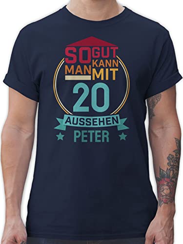 T-Shirt Herren - 20. Geburtstag - So gut kann Man mit 20 Aussehen - 20 Jahre Geschenk Zwanzigsten 20.Geburtstag Zwanzig - M - Navy Blau - zwanzigster männer Tshirt t Shirt von Geschenk mit Namen personalisiert by Shirtracer