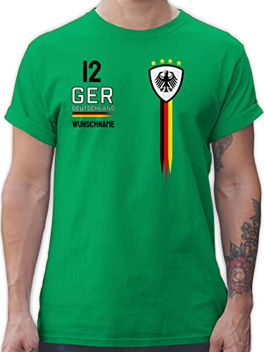 T-Shirt Herren - 2024 Fussball EM Fanartikel - Deutschland WM Trikot Farben - XL - Grün - Tshirt Fan fußball 24 t Shirt männer Shirts triko Herren-Shirt Deutschland-Fanartikel Europa Germany von Geschenk mit Namen personalisiert by Shirtracer