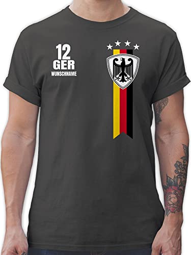 T-Shirt Herren - 2024 Fussball EM Fanartikel - Germany WM Fan Deutschland - S - Dunkelgrau - Shirt Baumwolle Tshirt fußball Nationalmannschaft Shirts 24 Kinder Tshirts männer Name t-Shirts von Geschenk mit Namen personalisiert by Shirtracer