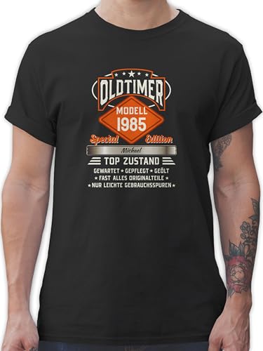 T-Shirt Herren - 40. Geburtstag - Oldtimer Special Vintage 1985 mit Name - M - Schwarz - Tshirt zum 40 1983 für männer Jahre .Geburtstag 40.Geburtstag Modell Shirt 40+Geburtstag+Geschenk von Geschenk mit Namen personalisiert by Shirtracer