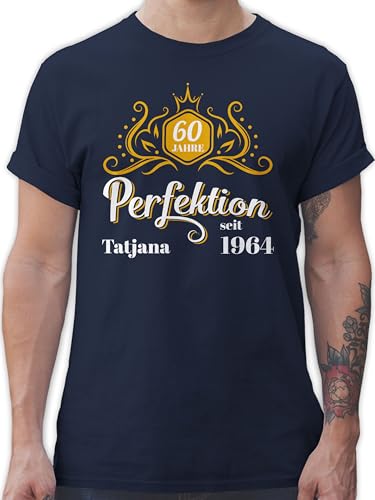 T-Shirt Herren - 60. Geburtstag - 60 Jahre Perfektion seit 1964 Legende - XXL - Navy Blau - 60.Geburtstag Tshirt zum Name Geschenk+zum+60+Geburtstag Geschenke beschriften sechzig 1963 sechzigern von Geschenk mit Namen personalisiert by Shirtracer