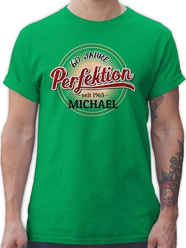T-Shirt Herren - 60. Geburtstag - 60 Jahre Perfektion - seit 1965 - M - Grün - Tshirt und Name lustig 60.Geburtstag sechzigern Shirt Herren+Tshirt+zum+60+Geburtstag sechzig zum t-SIRT von Geschenk mit Namen personalisiert by Shirtracer