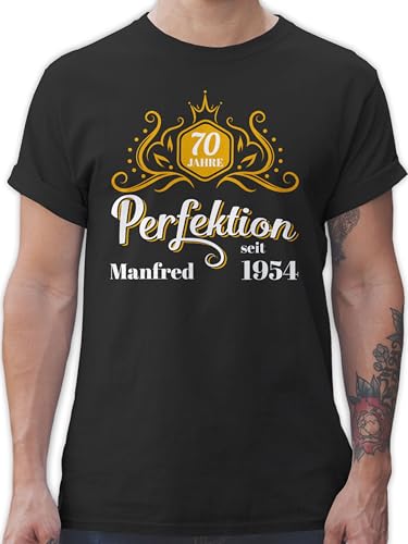 T-Shirt Herren - 70. Geburtstag - 70 Jahre Perfektion seit 1954 Legende - XXL - Schwarz - 70-Geburtstag lustige Geschenke Tshirt zum 70sten männer Shirt 70er Geschenke+70+Geburtstag von Geschenk mit Namen personalisiert by Shirtracer