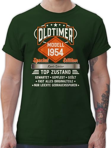 T-Shirt Herren - 70. Geburtstag - Oldtimer Special Vintage 1954 - Name - Retro Look zum Siebzigsten - L - Dunkelgrün - Geschenke 70 Jahre 70sten 70ste sprüche Geschenke+zum+70+Geburtstag Tshirt von Geschenk mit Namen personalisiert by Shirtracer