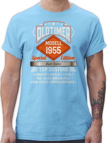T-Shirt Herren - 70. Geburtstag - Oldtimer Special Vintage 1955 - Name - Retro Look zum Siebzigsten - XXL - Hellblau - Tshirt 70 70.Geburtstag 1954 Shirt männer 70sten 1953 Shirts Jahre T-Shirt Herren - 70. Geburtstag - Oldtimer Special Vintage 1955 - Name - Retro Look zum Siebzigsten - XXL - Hellblau - Tshirt 70 70.Geburtstag 1954 Shirt männer 70sten 1953 Shirts Jahre von Geschenk mit Namen personalisiert by Shirtracer