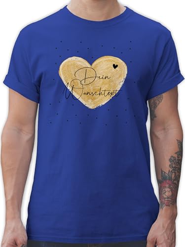 T-Shirt Herren - Aufdruck selbst gestalten - Dein Wunschtext I Geschenk personalisiert Weihnachten I Vatertag I Muttertag I Geburtstag - XXL - Royalblau - Tshirt für beschriften von Geschenk mit Namen personalisiert by Shirtracer