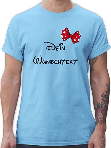 T-Shirt Herren - Aufdruck selbst gestalten - Spardose Wunschtext Schleife I - XXL - Hellblau - Tshirt selber Bedrucken personalisierte Freundin Shirt Bedruckte t-Shirts personalisierter Schleifen von Geschenk mit Namen personalisiert by Shirtracer