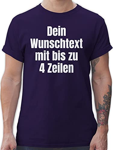 T-Shirt Herren - Aufdruck selbst gestalten - Wunschtext I Eigener Text I Custom Text - XL - Lila - Tshirt own Name personalisierte t Shirts 4 zeilen Datum Shirt with Bedruckte t-Shirts T-Shirt Herren - Aufdruck selbst gestalten - Wunschtext I Eigener Text I Custom Text - XL - Lila - Tshirt own Name personalisierte t Shirts 4 zeilen Datum Shirt with Bedruckte t-Shirts von Geschenk mit Namen personalisiert by Shirtracer