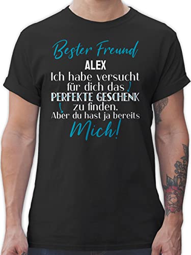 T-Shirt Herren - Beste Freunde Geschenk Kumpel Freund Personalisierte Namen - L - Schwarz - Bester Guten Name für guter Gute kumpels den besten Personalisieren von Geschenk mit Namen personalisiert by Shirtracer