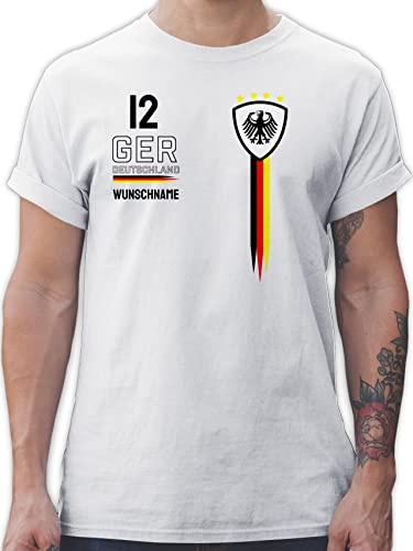 T-Shirt Herren - 2024 Fussball EM Fanartikel - Deutschland WM Trikot Farben - 3XL - Weiß - Deutschland. Tshirt fußball Europa t Shirt männer triko Fan 24 Shirts personalisierte Herren-Shirt von Geschenk mit Namen personalisiert by Shirtracer