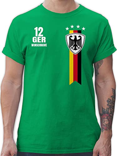 T-Shirt Herren - 2024 Fussball EM Fanartikel - Germany WM Fan Deutschland - XXL - Grün - Shirt männer Baumwolle fußball Deutscher Nationalmannschaft Tshirt Herren, fussballmannschaft Name von Geschenk mit Namen personalisiert by Shirtracer