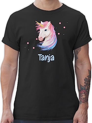 T-Shirt Herren - Einhörner - Geschenk Einhorn mit Name personalisiert I Unicorn - M - Schwarz - Shirt,Einhorn Tshirt männer von Geschenk mit Namen personalisiert by Shirtracer