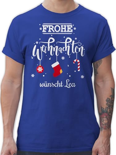 T-Shirt Herren - Geschenke Christmas - Frohe Weihnachten Lettering Wunschtext - XL - Royalblau - weihnachtsoutfit Weihnachts Tshirt personalisierte weihnacht Shirt weihnachtliche t weihnachtsmotiven von Geschenk mit Namen personalisiert by Shirtracer