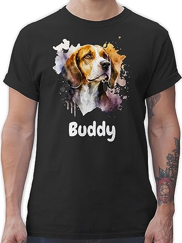 T-Shirt Herren - Hunde - Beagle - Hundebesitzern Geschenk - L - Schwarz - Hund Name Shirt Hunden hundemotiv Hundebesitzer Hunde. hundemotiven personalisiertes und selbst Design eigenem von Geschenk mit Namen personalisiert by Shirtracer