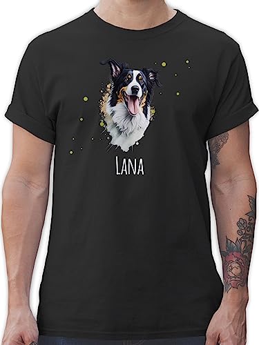T-Shirt Herren - Hunde - Border Collie - Hundebesitzern Geschenk - L - Schwarz - Hund Shirt Hundebesitzer Tshirt Hunden hundemotiv hundemotiven hundemotive Hunde. hundespruch Dog hundeliebe Dog, von Geschenk mit Namen personalisiert by Shirtracer