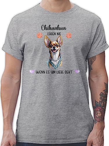T-Shirt Herren - Hunde - Chihuahua - Geschenk Hundebesitzern - M - Grau meliert - Name Hund Shirt Hunden Hundebesitzer eigenem personalisiertes hundemotiv selbst Design personalisierte hundespruch von Geschenk mit Namen personalisiert by Shirtracer