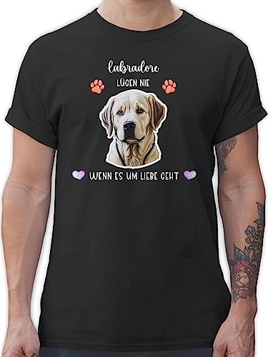 T-Shirt Herren - Hunde - Labrador - Geschenk Hundebesitzern - L - Schwarz - Hund Shirt Hundebesitzer hundemotiv Tshirt personalisierte Hunden Shirts hundemotiven hundemotive Hunde. hundespruch Dog von Geschenk mit Namen personalisiert by Shirtracer