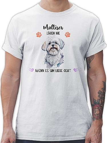 T-Shirt Herren - Hunde - Malteser - Geschenk Hundebesitzern - M - Weiß - Hunde. Hund Tshirt Shirt hundemotive Name Hunden Hundebesitzer hundemotiven hundemotiv personalisiertes und personalisierte von Geschenk mit Namen personalisiert by Shirtracer