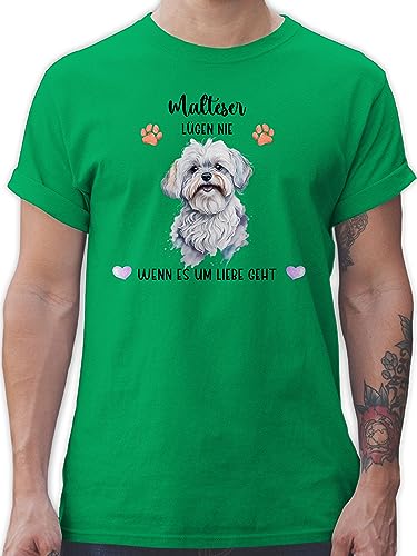 T-Shirt Herren - Hunde - Malteser - Geschenk Hundebesitzern - XXL - Grün - Shirts Tshirt tiermotive Hund Name Shirt Hunden Geschenke Hundebesitzer hundemotiven Hunde. hundemotiv hundemotive von Geschenk mit Namen personalisiert by Shirtracer
