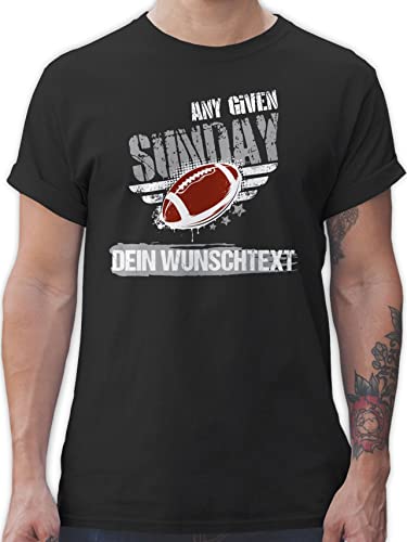 T-Shirt Herren - Geschenke - American Football Geschenk Any Given Sunday Wunschtext Name Superbowl - 3XL - Schwarz - Shirt von Geschenk mit Namen personalisiert by Shirtracer