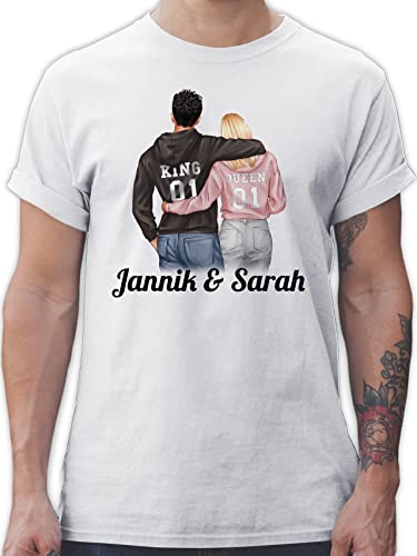 T-Shirt Herren - Liebe - Partner Geschenke Paar King Queen Couple Pärchen Weihnachts-Geschenke Valentinstag - 3XL - Weiß - valentinstaggeschenk Paare t Shirts männer Valentinstagsgeschenk Tshirt von Geschenk mit Namen personalisiert by Shirtracer