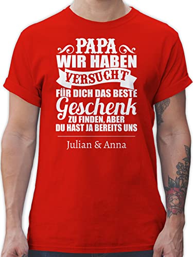 T-Shirt Herren Papa Väter Vatertag - L - Rot - Vater Tshirt Vatertagsgeschenke t Shirt Vatertagsgeschenk Shirts Geschenke personalisierte für Name personalisiertes von Geschenk mit Namen personalisiert by Shirtracer