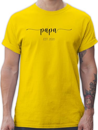 T-Shirt Herren - Papa est - Geschenk werdender Papa Geschenk - M - Gelb - Shirt von Geschenk mit Namen personalisiert by Shirtracer