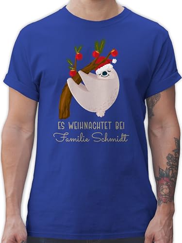 T-Shirt Herren - Weihnachten - Es weihnachtet bei Name I Weihnachtsfaultier I Faultier - 5XL - Royalblau - Weihnachts Tshirt weinachts weihnachtsmotiv Weinachten weihnachtliches Christmas von Geschenk mit Namen personalisiert by Shirtracer
