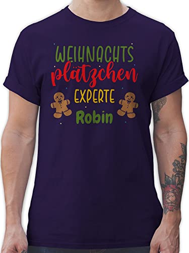 T-Shirt Herren - Weihnachten - Weihnachtsplätzchen Experte - M - Lila - weihnachtst-Shirt Weihnachts Tshirt Weihnachtszeit t Shirt männer Weihnachts-Shirt weihnachtliches Shirts weihnachtlich von Geschenk mit Namen personalisiert by Shirtracer