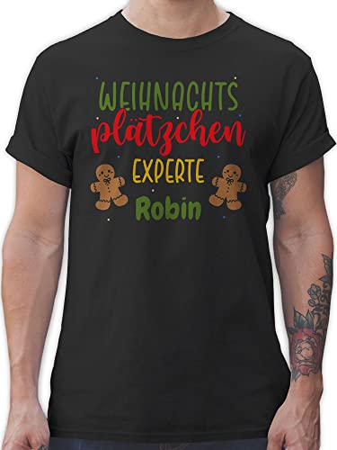 T-Shirt Herren - Weihnachten - Weihnachtsplätzchen Experte - S - Schwarz - weihnachtst-Shirt Weihnachts Tshirt weinachts Shirt Weihnachts-Shirt Weinachten Shirts männer weihnachtliches t-Shirts von Geschenk mit Namen personalisiert by Shirtracer