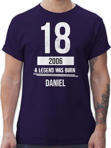 T-Shirt Herren - 18. Geburtstag - A Legend was Born 2006 - weiß - XL - Lila - 18 und Name 2005 Shirt 18.Geburtstag Tshirt Geschenke zum Geburtstagsgeschenk personalisierte Shirts 18: Jahre Legende von Geschenk mit Namen personalisiert by Shirtracer