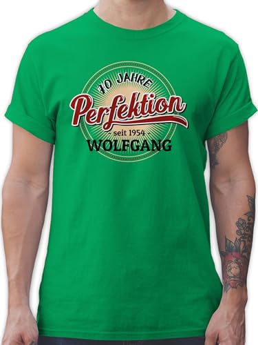 T-Shirt Herren - 70. Geburtstag - 70 Jahre Perfektion - seit 1954 - XL - Grün - zum Tshirt männer 70sten Shirt sprüche Geschenke 70ste Name Geschenke+zum+70+Geburtstag 70ster 1953 von Geschenk mit Namen personalisiert by Shirtracer