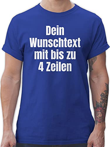 T-Shirt Herren - Aufdruck selbst gestalten - Wunschtext - M - Royalblau - Tshirt with Text zum selber drucken Tshirts männer Shirt Bedrucken Lassen individuell t Shirts Maenner own Name von Geschenk mit Namen personalisiert by Shirtracer