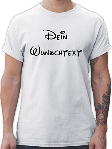 T-Shirt Herren - Aufdruck selbst gestalten - Wunschtext I Geschenk mit eigenem Text personalisiert - XL - Weiß - Shirt selber Bedrucken Lassen für männer Tshirt Name schreiben personalisierte von Geschenk mit Namen personalisiert by Shirtracer