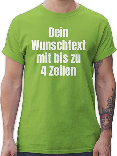 T-Shirt Herren - Aufdruck selbst gestalten - Wunschtext - XL - Hellgrün - Bedrucken Text Tshirt selber Schrift eigenem gestaltete Personalisieren freitext persönlichen dem texten schreiben von Geschenk mit Namen personalisiert by Shirtracer