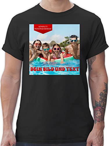 T-Shirt Herren - Bild - Eigenem Foto - 4XL - Schwarz - selber schreiben Tshirt Bedrucken Lassen Text Drauf Machen und selbst Druck ausgesuchtem beschriften bildern personalisiertem zum gedruckt von Geschenk mit Namen personalisiert by Shirtracer