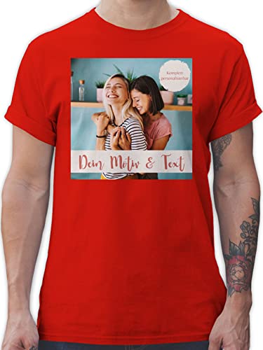 T-Shirt Herren - eigenem - Foto Bild - 5XL - Rot - Bedrucken zum Lassen von Mir eigenen bildern beschriften Text und Name selber personalisierbar Sein eigenes schreiben oder gestalten 14 Februar von Geschenk mit Namen personalisiert by Shirtracer