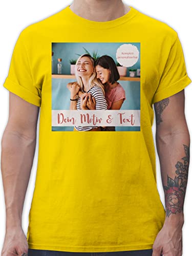 T-Shirt Herren - eigenem - Foto Bild - XL - Gelb - Meinem selber Bedrucken Machen selbst Drauf Bilder eigene Fotos Geschenke eigenen peronaliertes schreiben Name und männer einigen Aufdruck + Text von Geschenk mit Namen personalisiert by Shirtracer