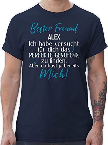 T-Shirt Herren - Beste Freunde Geschenk Kumpel Freund Personalisierte Namen - L - Navy Blau - für Bester Gute Guten Name den besten einen kumpels Geburtstagsgeschenk guter von Geschenk mit Namen personalisiert by Shirtracer