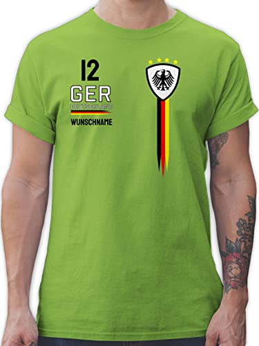 T-Shirt Herren - 2024 Fussball EM Fanartikel - Deutschland WM Trikot Farben - M - Hellgrün - Shirt Deutschland. Tshirt fußball 24 Name t Shirts Deutschland-t-Shirt Fan Europa Herren-Shirt von Geschenk mit Namen personalisiert by Shirtracer