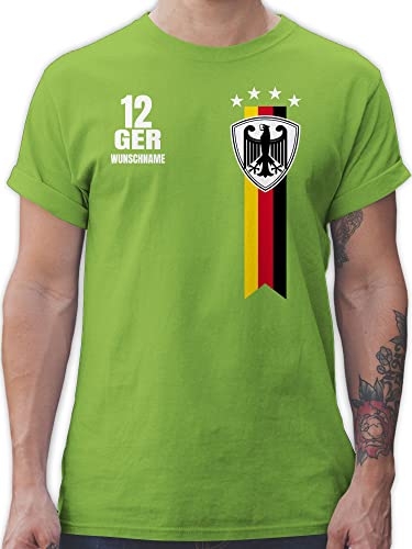 T-Shirt Herren - 2024 Fussball EM Fanartikel - Germany WM Fan Deutschland - XL - Hellgrün - Deutscher Tshirts männer Shirt Tshirt fußball 24 Bundesadler t-Shirts fussballmannschaft Europa von Geschenk mit Namen personalisiert by Shirtracer