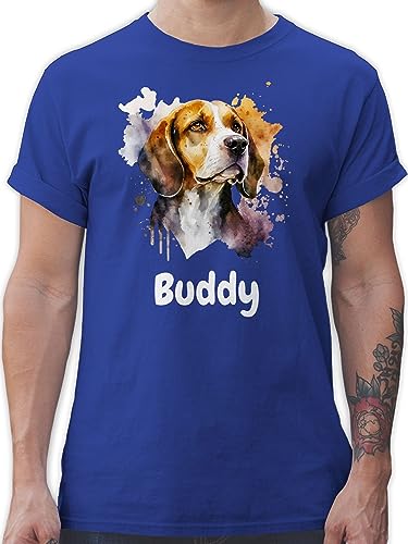 T-Shirt Herren - Hunde - Beagle - Hundebesitzern Geschenk - 3XL - Royalblau - Name Hund Shirt hundemotiv Hunden Hundebesitzer personalisierte selbst Design hundemotiven Tshirt hundespruch von Geschenk mit Namen personalisiert by Shirtracer