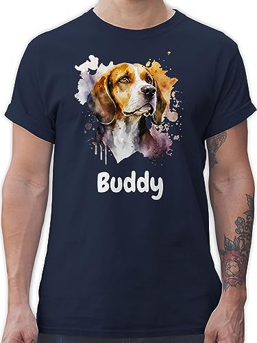 T-Shirt Herren - Hunde - Beagle - Hundebesitzern Geschenk - XXL - Navy Blau - Name Hund Tshirt personalisierte Geschenke Hundebesitzer Shirt eigenem personalisiertes und hundemotiv Hunden von Geschenk mit Namen personalisiert by Shirtracer