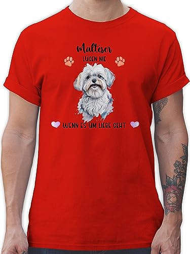 T-Shirt Herren - Hunde - Malteser - Geschenk Hundebesitzern - XL - Rot - Hund Name Hundebesitzer Hunden hundemotiv eigenem personalisiertes personalisierte selbst Design Shirt Hunde. Shirts von Geschenk mit Namen personalisiert by Shirtracer