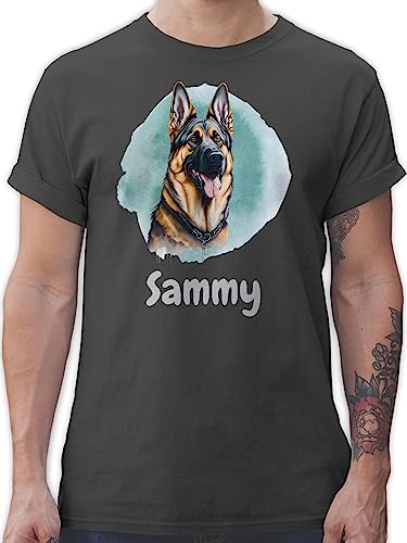 T-Shirt Herren - Hunde - Deutscher Schäferhund - Hundebesitzern Geschenk - 4XL - Dunkelgrau - tiermotive Hund Shirt Tshirt Hunde. Geschenke Hundebesitzer hundespruch hundemotive hundemotiv von Geschenk mit Namen personalisiert by Shirtracer