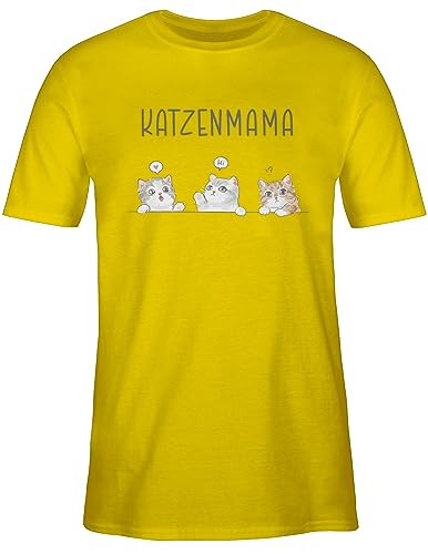 T-Shirt Herren - Katze Katzen - Katzenmama Katzenbesitzerin Katzenliebhaberin Katzenmutter - 3XL - Gelb - cat katzenmotiv personalisierte Bedrucken für eine Name Cats Tshirt Geschenke von Geschenk mit Namen personalisiert by Shirtracer