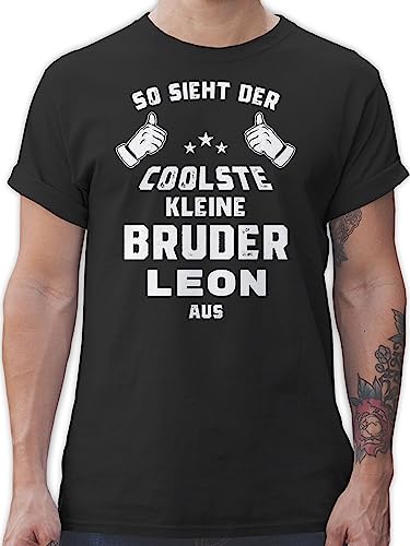 T-Shirt Herren - Kleiner Bruder - L - Schwarz - kleine Shirt Geschenke für von Geschenk mit Namen personalisiert by Shirtracer