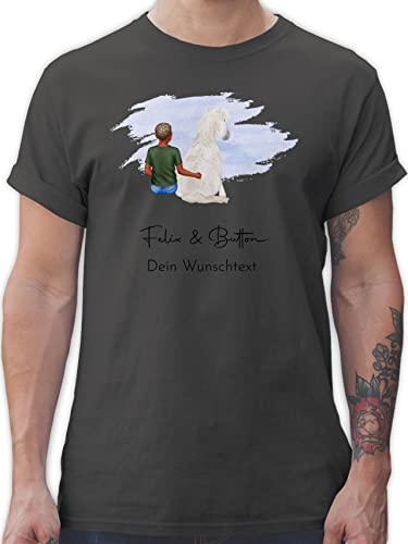 T-Shirt Herren - Pferd Pferde - Pferdejunge - XL - Dunkelgrau - für Reiter und Shirt Geschenke pferden Mensch personalisierte Text personalisiertes Personalisieren Geschenk+für+pferdeliebhaber von Geschenk mit Namen personalisiert by Shirtracer